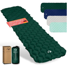 Backpacker's Journey Sleeping Mat - Ultralight Air Mattress with Small Pack Size, Ideal for Bike Packing, Camping & Outdoor - Inflatable Air Cell Mat, Lightweight & Compact (Dark Green)