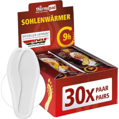 THERMOPAD Sohlenwärmer - DAS ORIGINAL: 5, 10 oder 30 Paar Wärmepads (erhältlich in 5 Größen) - Einlegesohle für 9 Stunden Wärme I Fußwärmer Pads I Extra warme Wärmesohle für Schuhe & Skischuhe