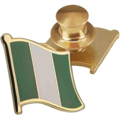 Nigerian Flag Lapel Pin - Lapel Pin With Printed Enamel Flag, Lapel Pin With Waving National Flag, Brooch, Souvenir Gift For Men And Women