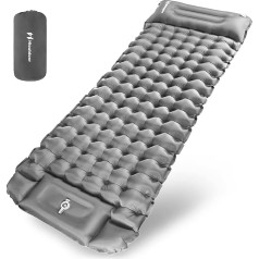 Hioutdoor Self-Inflating Sleeping Mat 10 cm Camping Ultralight Inflatable with Foot Press Pump/Cushion for Outdoor Hiking Beach Backpacking Tent Air Mattress Sleeping Mat Camping Mat