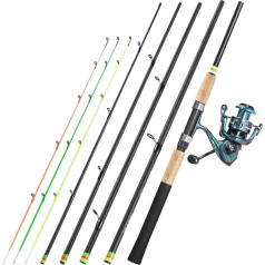 Sougayilang Feeder Rod with 3 Tips Protable Fishing Rod, 3000 Sizes Spinning Reel, Spinning Travel Rod, Full Assortment Action Carp Coarse Rod