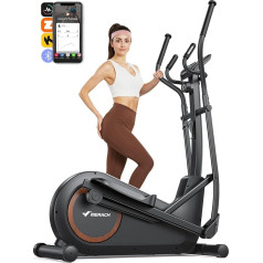 MERACH Elliptical Cross Trainer for Home with 42 cm Inseam Length, Ultra Quiet Elliptical Trainer with Magnetic Resistance, 16 Resistance Levels, for Effective Endurance Training, Own App, Maximum
