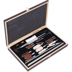 Fdit Pistol Cleaning Kits, Durable Brass Cleaning Rods Brushes, Wood Fall Storage with Scratch Protection, Easy Identification for