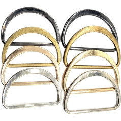 OZXWL Pack of 20 Large Type D-Ring 48 mm/50 mm/56 mm Silver Black Bronze Gold Connection Alloy Metal Shoes Bag Buckles DIY Accessories (Silver, 48 mm)