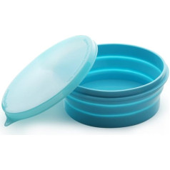 IYYI Collapsible Silicone Bowl with Lid, 800ml Collapsible Travel Bowl for Camping Hiking Heat Resistant ME.FAM Expandable Bowl (Blue)