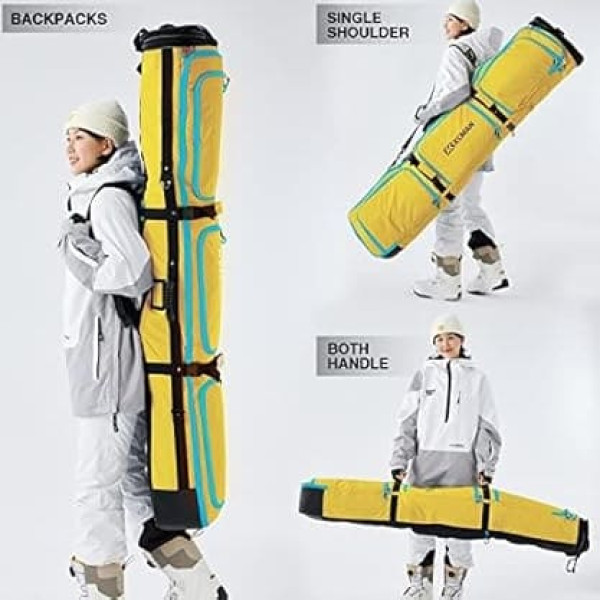 XCMAN Roller Snowboard Bag with Wheels Adjustable Length…