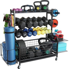 STUFFSTASH Heavy Duty Dumbbell Rack, Steel Sheet Rack and Base Ideal for Home, Gym, Dumbbells, Kettlebells, Yoga Mat Storage