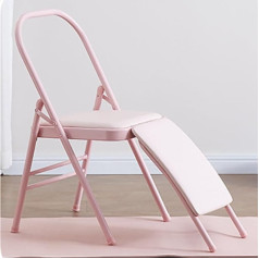 Iyengar Assistant Chair, Yoga Auxiliary Chair, Foldable Portable Pilates Yoga Chair, for Adults, Flexibility/Back Support, Pink