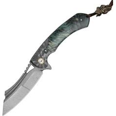 Generisch Folding Knife Uzi Steel Damascus Folding Knife Outdoor High Hardness Sharp Portable Knife Outdoor Knife One-Handed Knife