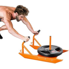 VEVOR Pull Sledge Weight Sledge with Handle Sledge for Strength Training, Speed Strength Training Device for Sports Exercises and Speed Improvement, Orange, 227 kg Load Capacity
