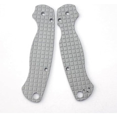 Aibote 1 Pair Aluminium Alloy Handle Scales Replacement Grips Designed for Spyderco para Military 2 C81 (Silver)