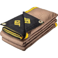 CAT All-purpose blanket, water-repellent outdoor tarpaulin material, padded blanket, rivets for lashing straps, park picnic, moving, protection of furniture - brown black 980788N