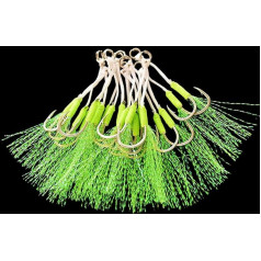 Pffiocix 20 Stück Doppel-Angelhaken-Kits, kleine Größe, Jigging-Haken, langsam, schnell fallende Jigs, Angelhaken, einfach