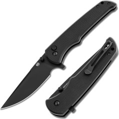 Magnum BÖKER Blackjay Flipper Knife - Tactical One-Handed Knife Black with Button Lock - Flipper Pocket Knife with Clip - 1 Hand Folding Knife with Thumb Pin - Tactical Knife in Gift Box