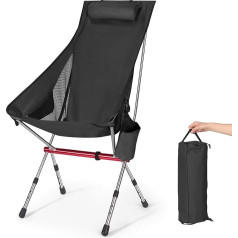 jianyana Campingstühle, Leichter Campingstuhl Faltbar Angelstuhl Campingstuhl Höhenverstellbare Sitzfläche Camping Stuhl Tragbar Seitentasche für Outdoor, Angeln, Strand, Garten, 150kg Tragkraft