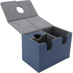 Acouto CCG Sammelkarten Karton Sammelkarten-Sammelkarten-Organizer CCG Sammelkarten Sicherer Magnet Verschluss PU-Leder-Konstruktion Abnehmbares Tablett-Design für 200 Einärmlige Karten (Dunkelblau)