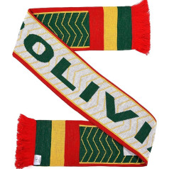 Bolivia Football Knitted Scarf, Green, Red, Yellow, White