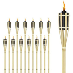 FIVMEN Torches Pack of 24 Bamboo Garden Torches 90 cm Oil Torches with Wick Torch for Outdoor Hiking Party Garden