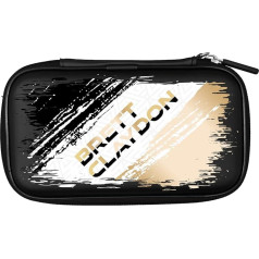 Mission Player Darts EVA Dart Case | Designed for Steel & Soft Tip Darts and Accessories | Brett Claydon (W543), White / gold, Brett Claydon