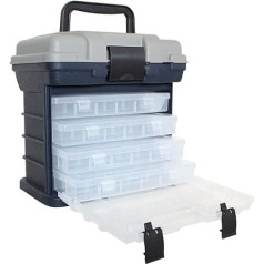Surakey Fishing Tackle Box Fishing Large, Tool Case with 4 Trays, Fishing Box Fishing Case with Dividers, Multifunctional Fishing Box for Saltwater Fishing Freshwater Fishing Boat Fishing Rig Bait