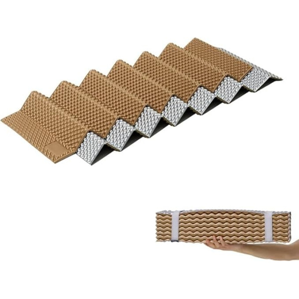 ToeWoe Egg Crate Foam Sleeping Mat Storm Proof Folding Camping Mat Ultralight Waterproof Tent Sleeping Mat for Hiking Picnic (Color : Brown)