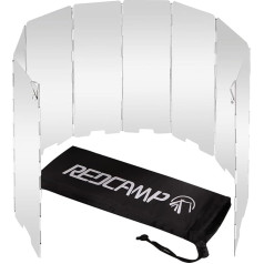 REDCAMP Foldable Windshield for Outdoor Use, 8/9/10/12 Plates Aluminium Camping Stove Wind Protection with Carry Bag, Lightweight Butane Burner Wind Protection, 8 Plates