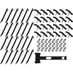 Young Wolf 24 Sets Inflatable Stakes, Replacement Yard Inflatable Plastic Pegs and Straps for Christmas, Lawn, Tents, Stakes, Inflatable Stakes for Inflatable Boats, Camping Tents, Camping Practice