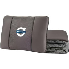 QYPLKJHG Reisedecke Kissen 2 in 1 für Volvo V40 2016-2020, Autokissen Decke mit Auto Logo Reisedecke für Auto Kuscheldecke Auto Decken Kissen Flugzeugdecke Auto Accessoires,Brown