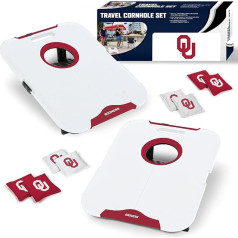 Wild Sports NCAA Oklahoma Sooners Pro Football Allwetter-Cornhole Set – Reise-Sitzsack-Wurf-Set enthält 8 Sitzsäcke