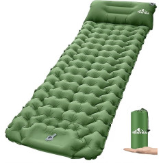 TENTRA Ultraleichte, selbstaufblasende Campingmatte - extra Dicke wasserdichte Isomatte für Outdoor-Wandern, Rucksackreisen - Camping-Luftbett - Campingmatratze mit integrierter Fußpumpe