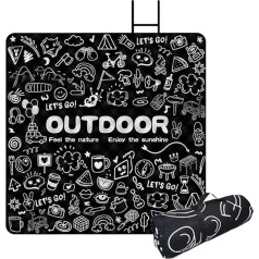 Generisch Picnic Blanket, Waterproof Travel Blanket & Outdoor Picnic Blanket, Thick Sand-Repellent Washable Rest Pillow for Garden, Camping, Outdoor