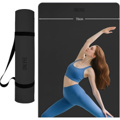 onlyhe Yoga Mat Widened Non-Slip Yoga Mat Eco Friendly Poe Yoga Mat Women Yoga Pilates Fitness Mat Carrying Straps 72 x 27.5 Inch Thickness, 0.25 Inch