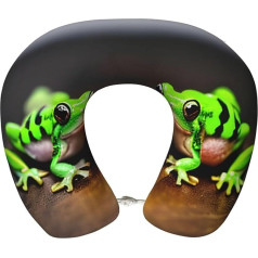 MGGAklp Niedliches und lustiges Reisekissen mit Frösch-Aufdruck, Reisezubehör für Flugzeug, Auto, Heimgebrauch