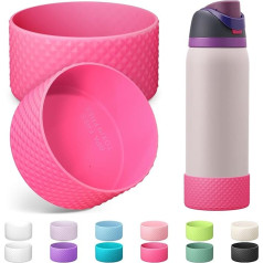 Alwenid Silicone Water Bottle Boots for Owala 32oz Non-Slip Protective Cover for FreeSip, Twist and Flip Stainless Steel Water Bottles, Pink, Pack of 2
