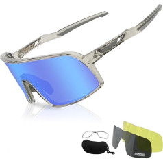 ToopMount Polarised Cycling Glasses, UV400 Sports Sunglasses with TR90 Frame, 3 Lenses for Men Women Baseball Hiking