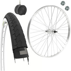 Rear Wheel 26 x 1 3/8 - 7 Speed + Tyres White Black 26 x 1 3/8 (37-590) with Camera for Holland City Bike
