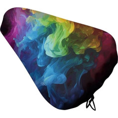 Fahrradsitzbezug für Herren und Damen, regenbogenfarben, wasserabweisend, Heimtrainer-Sitzkissen, verstellbarer Fahrradsitz für Outdoor-Radfahren
