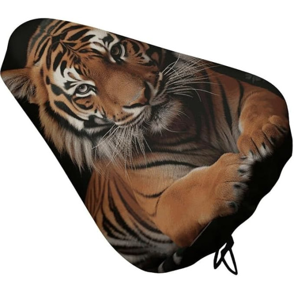 Mit Tiger und Pfoten Fahrradsitzbezug für Männer und Frauen, wasserabweisend, Heimtrainer-Sitzkissen, verstellbarer Fahrradsitz für Outdoor-Radfahren