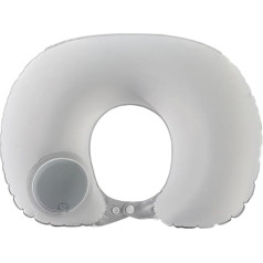 AWOCAN Aufblasbares Nacken-Reisekissen Drücken Sie zum Aufblasen Tragbares aufblasbares Kissen U-förmig für Reise/Auto/Zuhause/Büro (Grau)