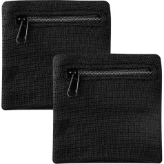 Lotsdonxia 2 schweißfeste Sport-Handgelenk-Geldbörsen, sicherer Schlüsselhalter mit Reißverschluss, Premium-atmungsaktive Armbänder für Laufen, Fitnessstudio, Yoga und Reisen – Männer und Frauen