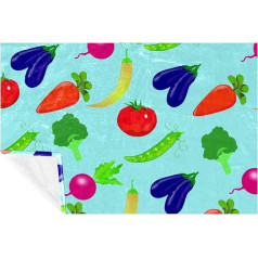 BestIdeas Blanket for Bed Couch Sofa Picnic Camping Beach Aubergine Eggplant Tomato Beans Soft Warm Cozy 150 x 100cm
