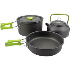 Picnic Camping Cookware Set Portable Outdoor Water Kettle Pan Pot Travel Aluminum Cooking Kits Utensils Hiking Picnic (Color : a) (a) Octopus feet