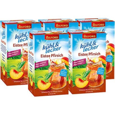 Milford Cool & Delicious Iced Tea Peach, 20 Tea Bags / Pack of 5