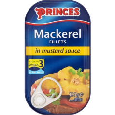 Princes Makrelenfilets in Senfsauce (125g) - Packung mit 2