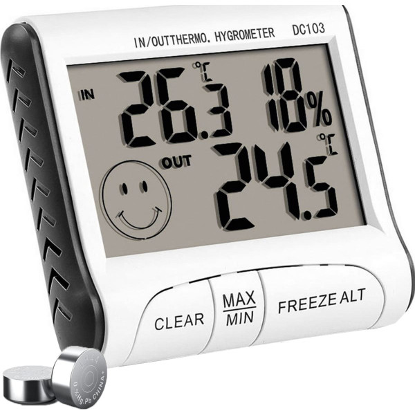 Retoo Meteoroloģiskā stacija ar zondes termometru higrometru -10-50C LCD displejs