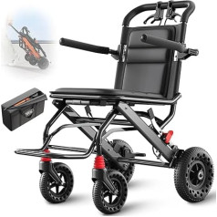 VOCIC U41 Wheelchair Foldable Lightweight 8.6 kg Aluminium Ultralight Travel Wheelchair, Portable Transport Wheelchairs Foldable with 20 cm Large Honeycomb Terrain Tyres, Slim Wheelchair for Home