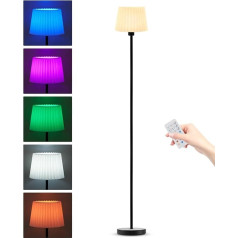 Cordless Floor Lamp with Remote Control, 145 cm Height Adjustable Small LED Floor Lamp with Timer and Dimmable RGB, Portable Rechargeable Standing Lamp for Bedroom Decoration Outdoor Patios Balcony