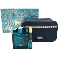 Versace Eros Gift Set for Men Eau De Toilette 100ml Travel Size Fragrance 10ml + Bag