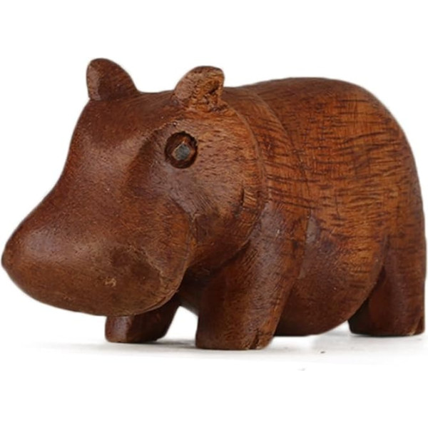 ART-CRAFT Wooden Hippo Carving Suar Wood 10 cm