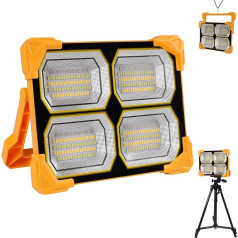 LED Battery Spotlight Lamp Camping 300 W LED Work Light Battery 26000 Ah Rechargeable Lamp LED Portable USB Rechargeable Power Bank, Dimmable Emergency Light for Emergencies, Garden, Fishing, Camping